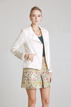 Satin Moto Jacket | Pearl Embellishment