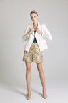 Satin Moto Jacket | Pearl Embellishment