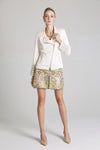 Satin Moto Jacket | Pearl Embellishment