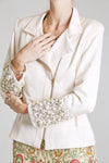 Satin Moto Jacket | Pearl Embellishment