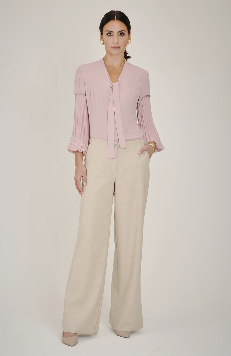 Pleated Blouse in Blush