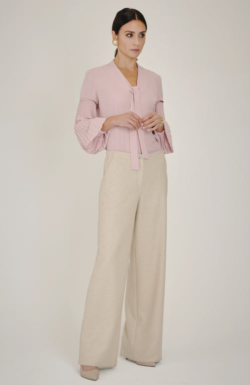 Pleated Blouse in Blush