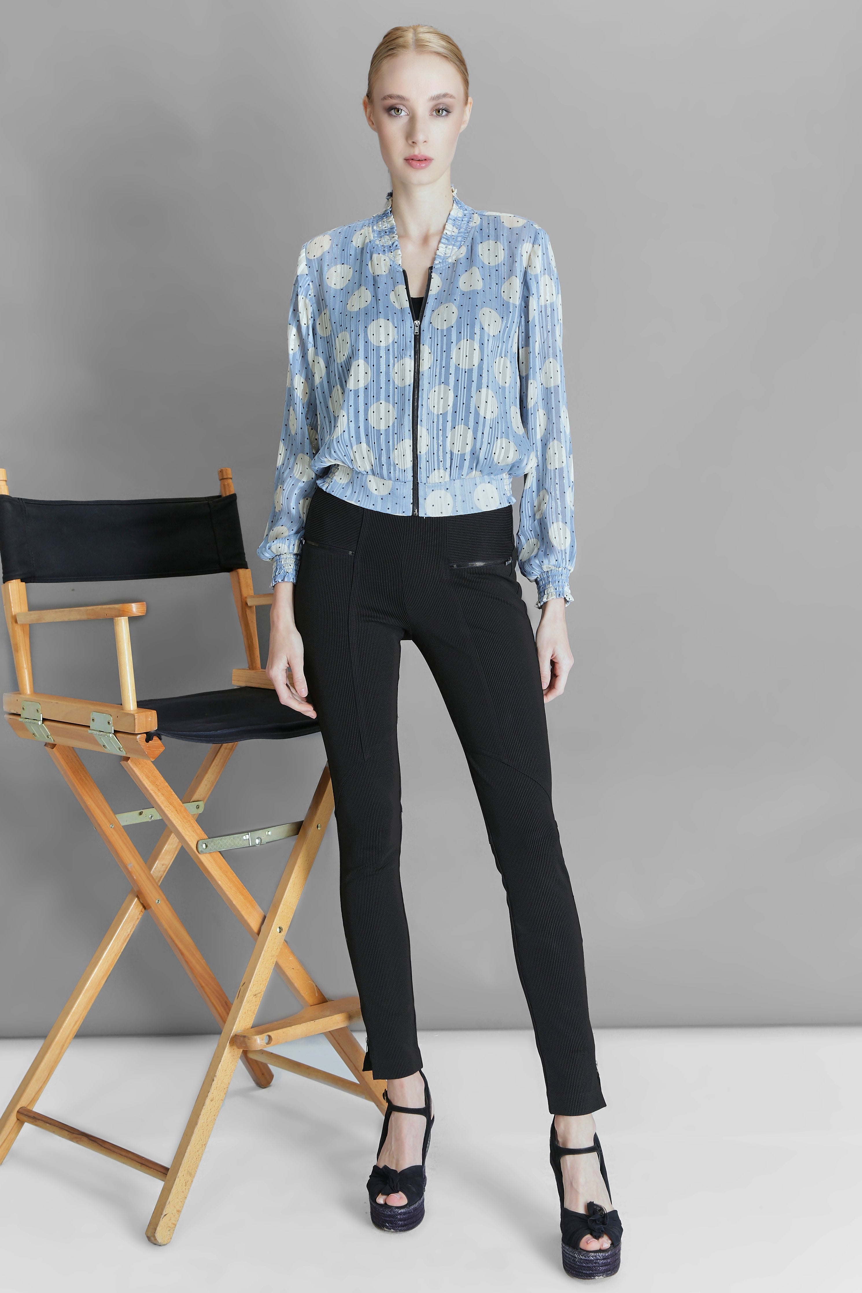 Blousette | Powder Blue Polka Dots