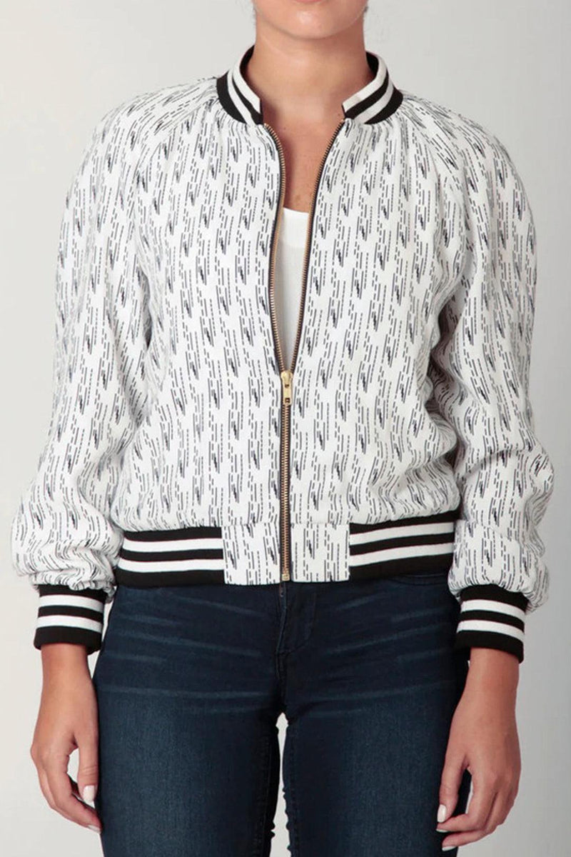 White & Black Baseball Jacket