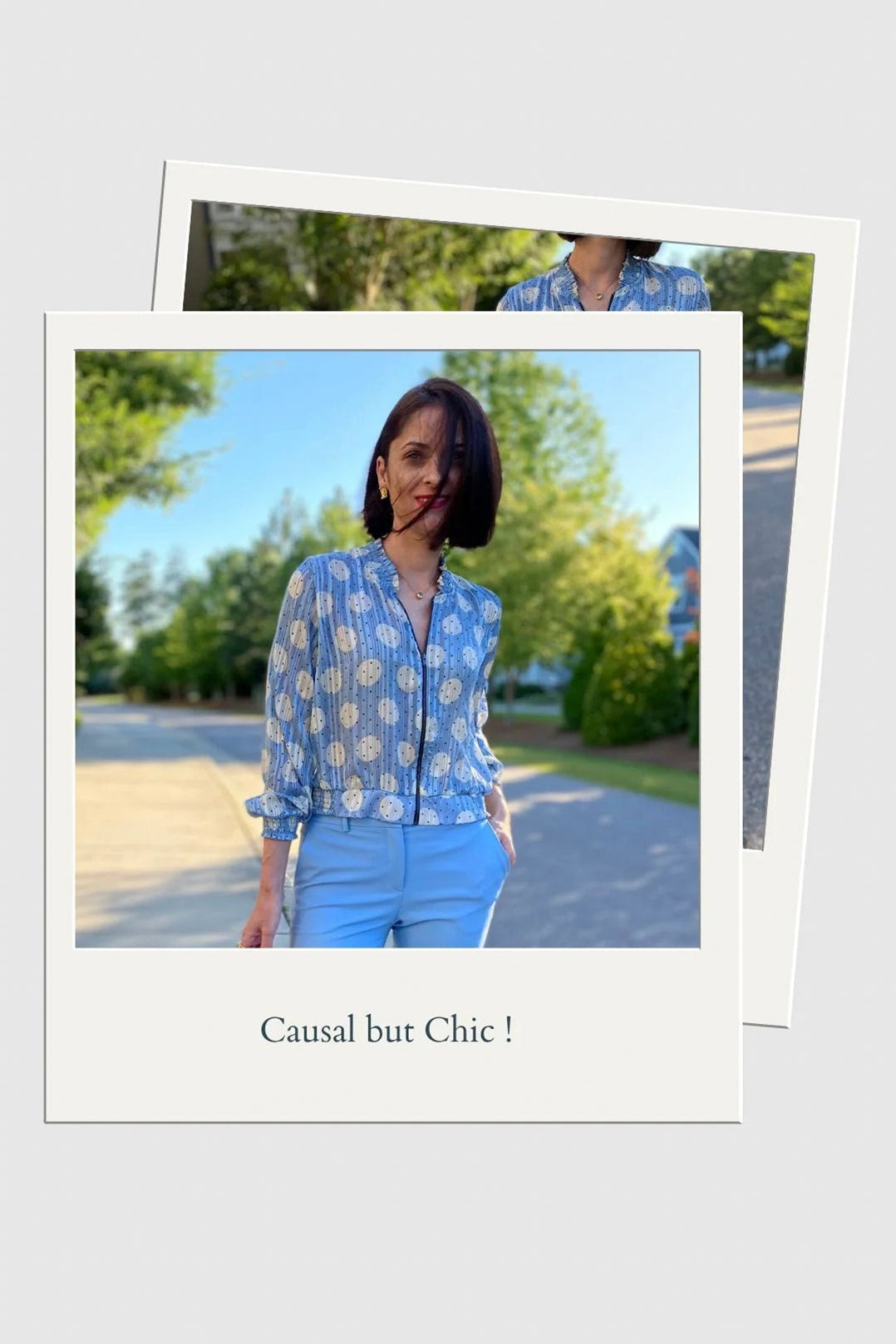 Blousette | Powder Blue Polka Dots