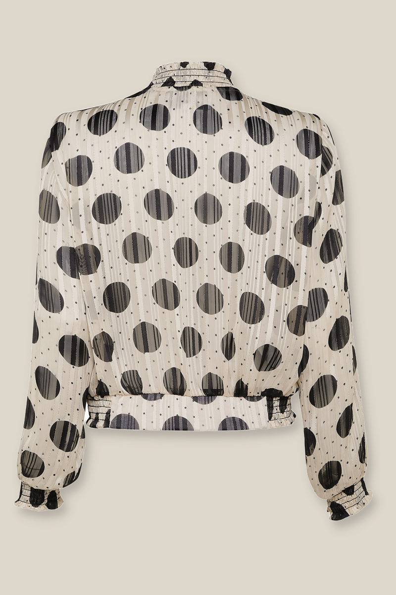 White and sales black spot blouse
