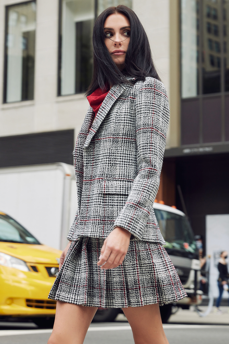 Plaid skirt 2025 and blazer set