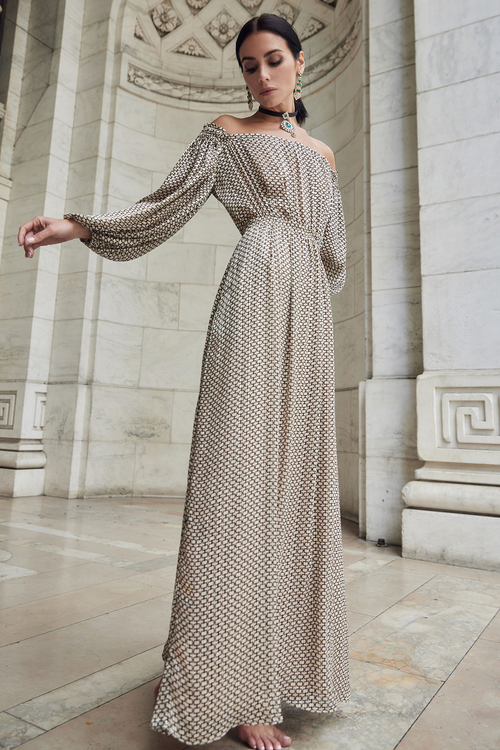 Addison Dress | Cream Print